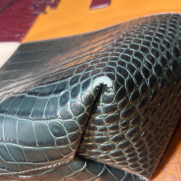 Tory Burch Burgundy and Green Patchwork Tote - Picture 3 of 10